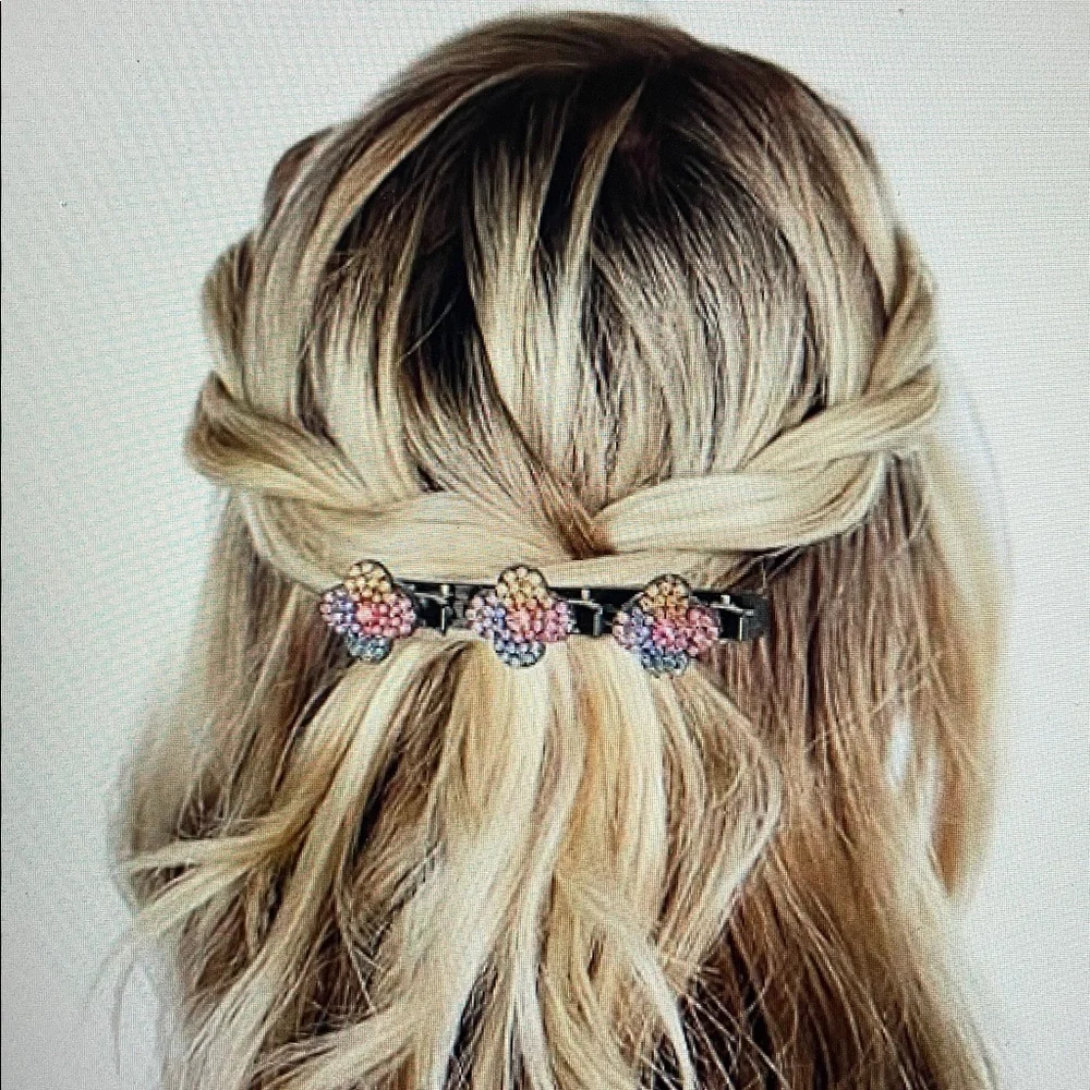 Braided Hair Clip - Sparkling Crystal Stone Hair Clips For Styling Sectioning
